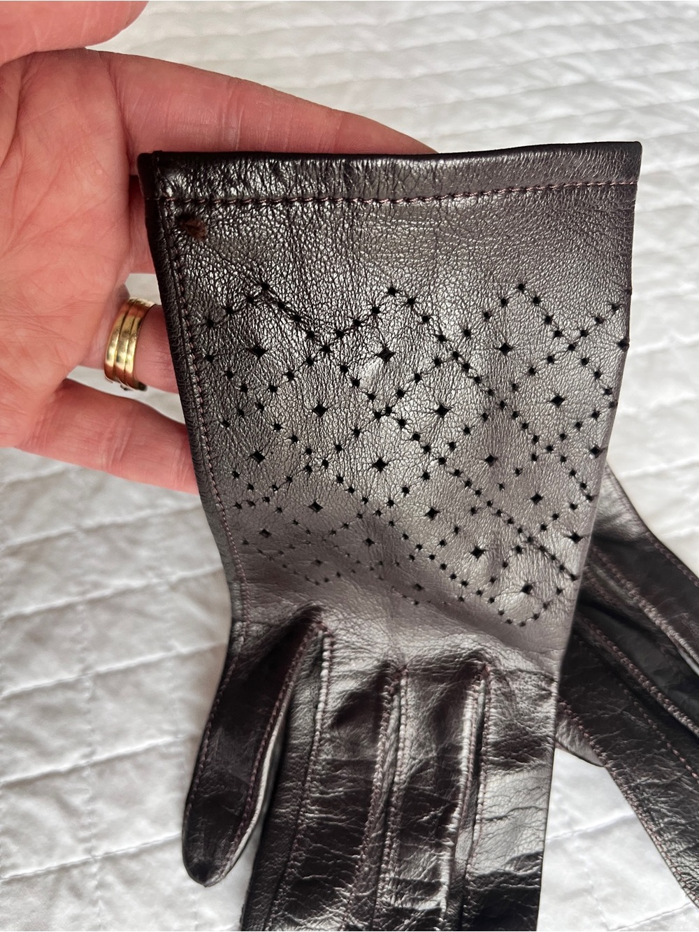 Genuine Leather Gloves | Brown | Made in Hungary | 7.5 | Classic Vintage | Lux